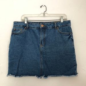 Raw Hem Denim Skirt